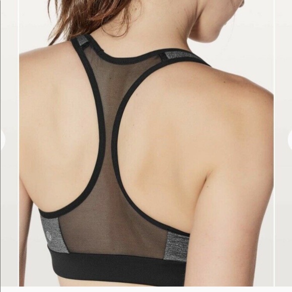 Lululemon Speed Up Bra *High Support C/D Cup Heather Grey and Black Mesh | Sz 6 - Picture 3 of 6